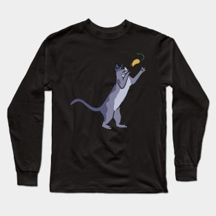 A cute cat playing with a mouse Long Sleeve T-Shirt